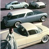 Corvette show cars: Corvair fastback coupe, Convertible, Nomad wagon, Coupe (1954)